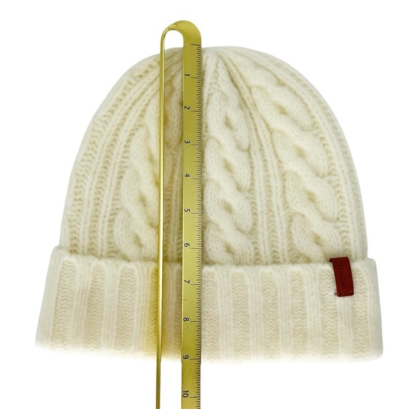Vince Airspun Cable-Knit Cuffed Beanie Ivory Merino Wool Blend Warm Hat New NWT main image 4